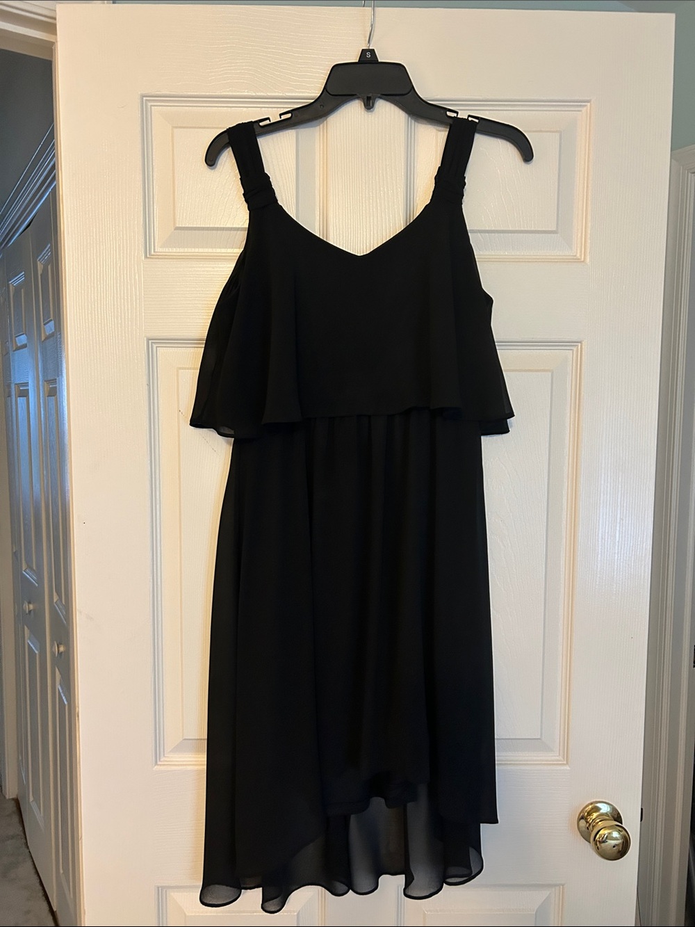one clothing Black High-Low Ruffle Dress